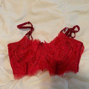 Victoria Secret Red Lace Bra, 32D great condition